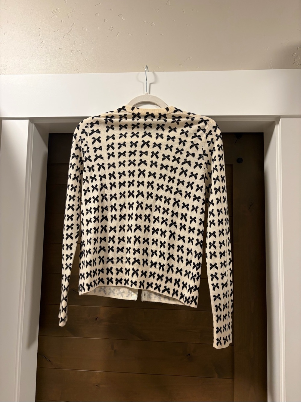 J. Crew Jackie Bow Print Lightweight Wool Cardigan - Picture 3 of 5